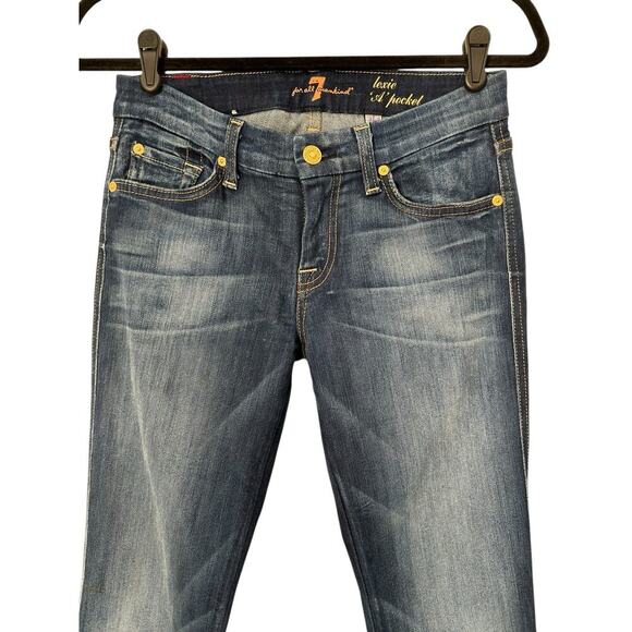 7 For All Mankind Jeans Womens 28x30 Blue Denim Pants Lexie Petite A Pocket 7FAM - Picture 2 of 14